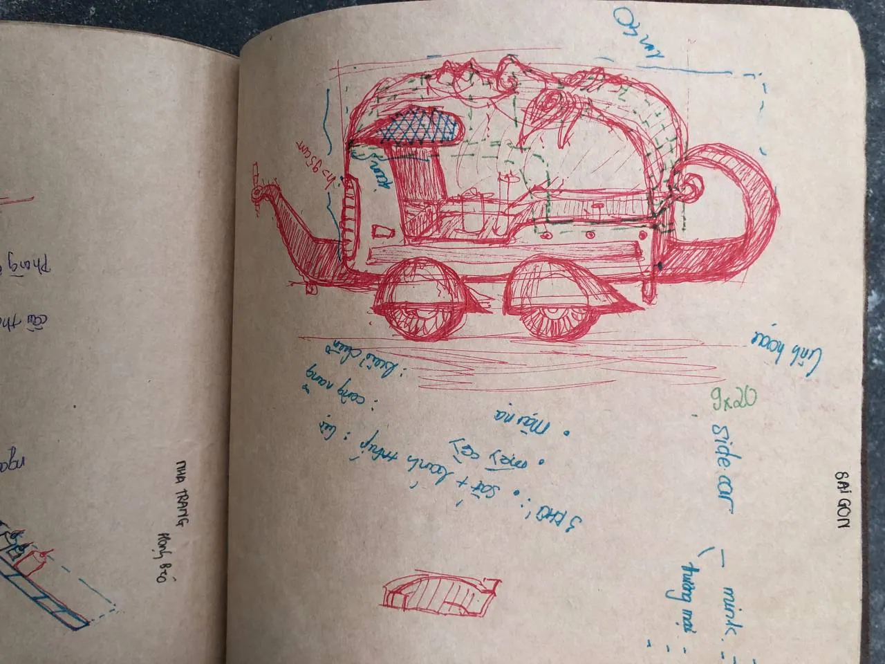 Phác thảo sidecar ba bánh